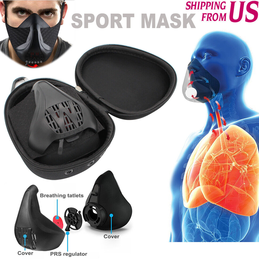 Running Training Face Mask Gym Workout High Altitude Fitness Breathe Sports Angelwarriorfitness.com