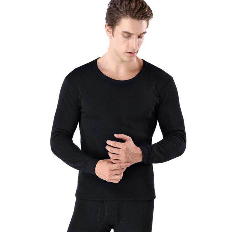 Men Round Neck Warm Pajamas Suit Angelwarriorfitness.com
