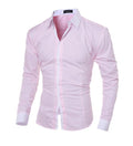 Mens Casual Long Sleeve Slim Fit Shirts Angelwarriorfitness.com