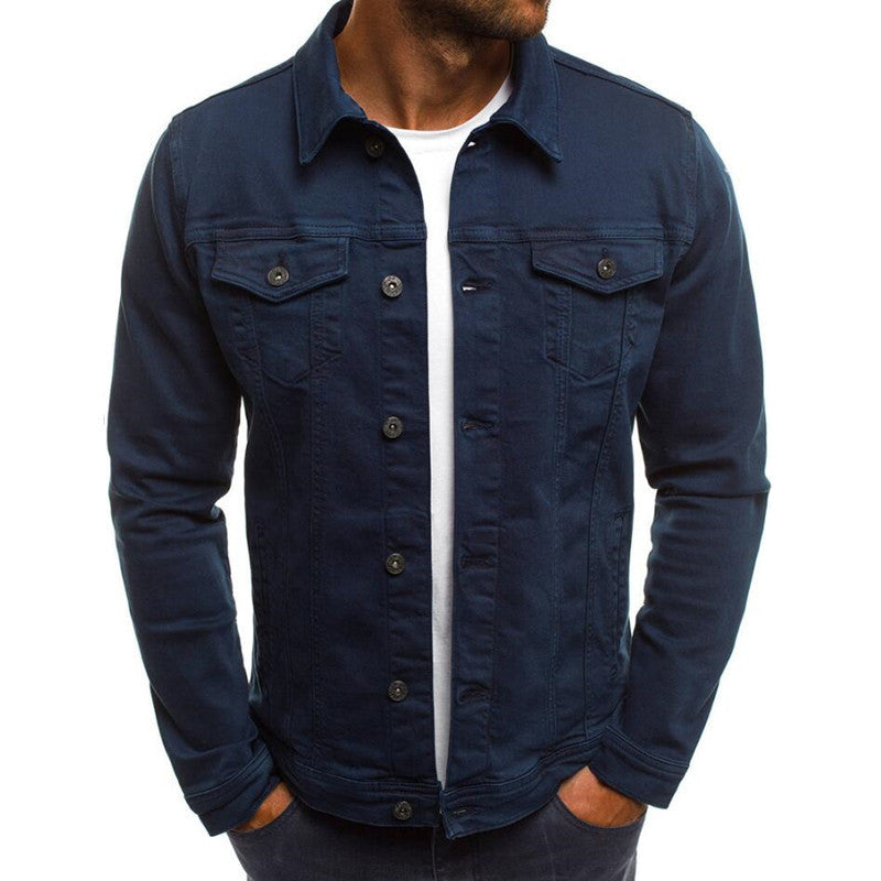 Casual Men Jacket Denim Button Shirt Angelwarriorfitness.com