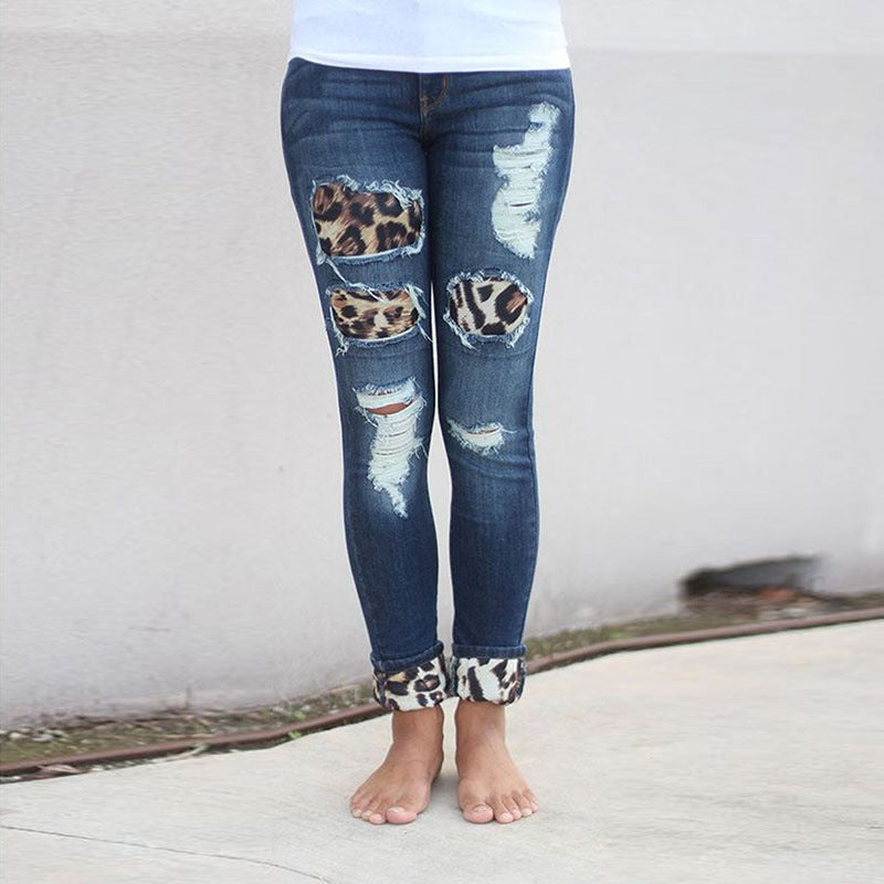 Ladies Cropped Jeans With Hand-Worn Stickers Angelwarriorfitness.com