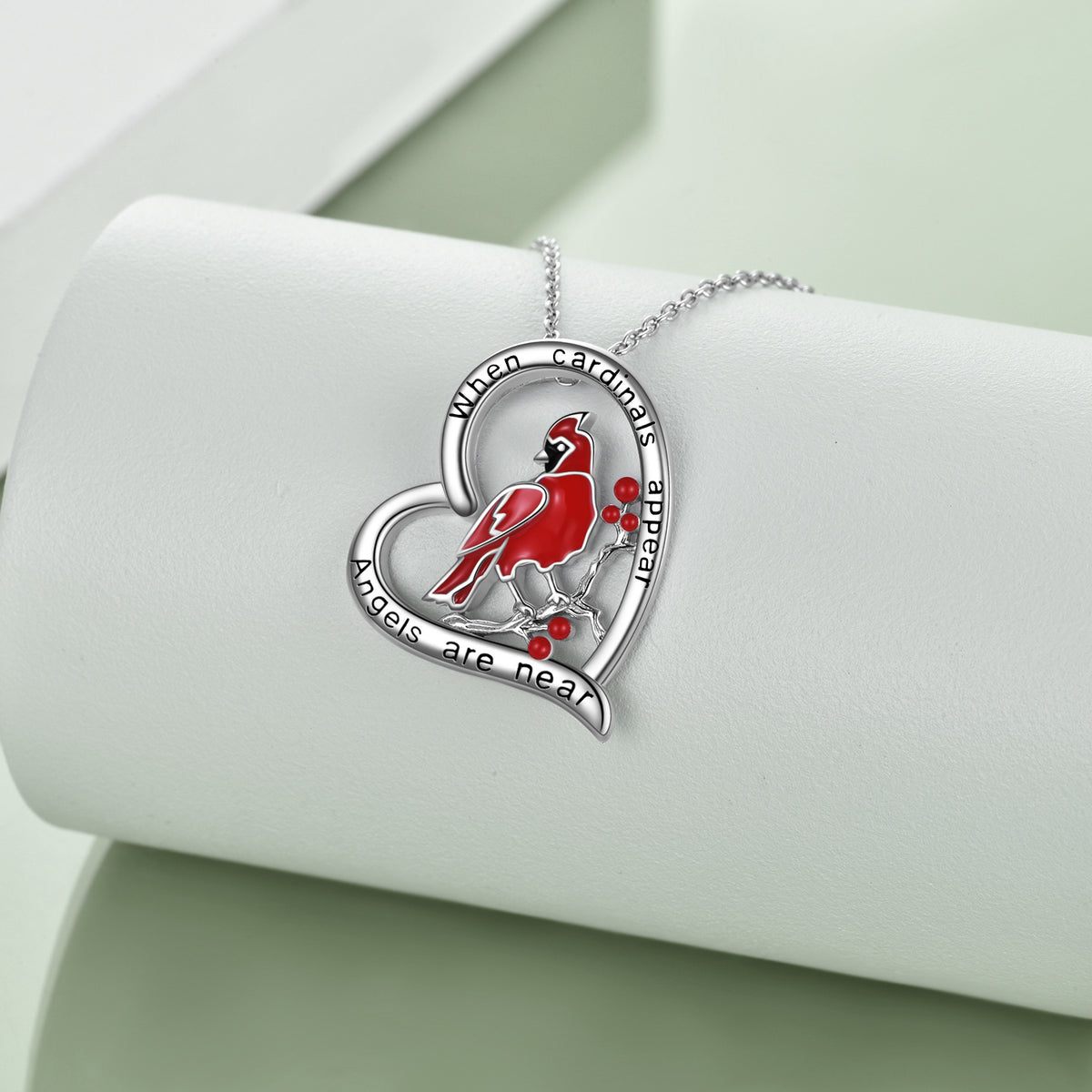 Sterling Silver Red Cardinal Pendant Cardinal  Jewelry for Girls When Cardinal Appears Angel are Near Angelwarriorfitness.com