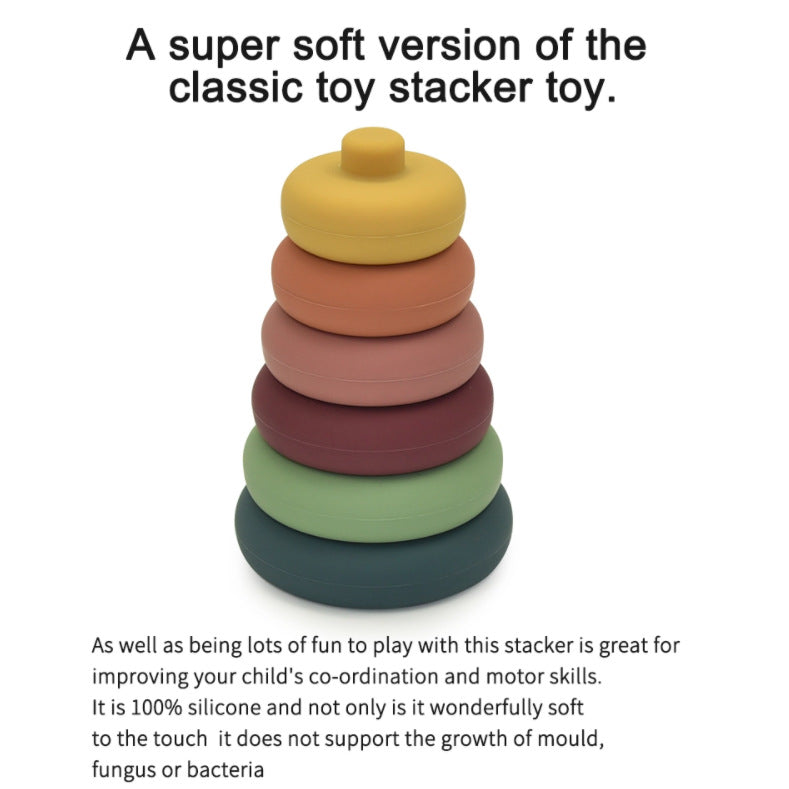 Stacking Toys Soft Silicone Stacking Blocks Rings Baby Sensory Angelwarriorfitness.com
