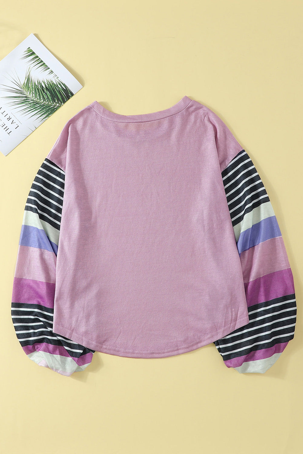Striped Colorblock Long Sleeve Knit Top Angelwarriorfitness.com