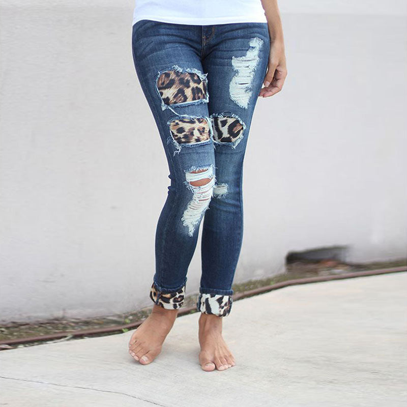 Ladies Cropped Jeans With Hand-Worn Stickers Angelwarriorfitness.com