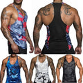 Mens Cameo Patchwork Bodybuilding Tank Top Quick Dry Gym Training Stringer Vest Tee Muscle Shirt Angelwarriorfitness.com
