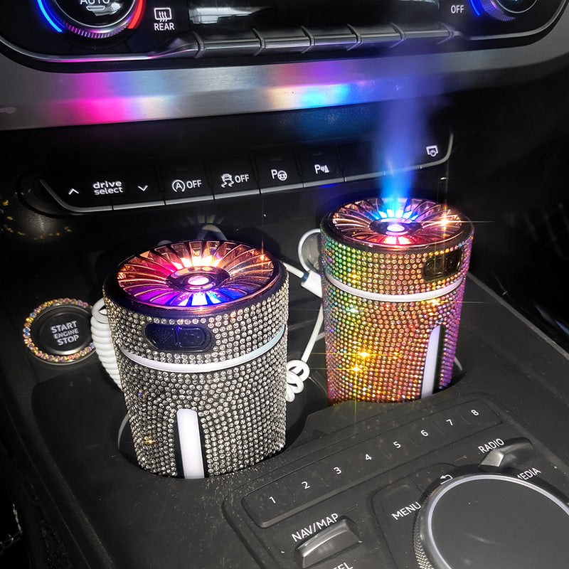 Luxury Diamond Car Humidifier LED Light Car Diffuser Auto Air Purifier Aromatherapy Diffuser Air Freshener Car Accessories For Woman Angelwarriorfitness.com