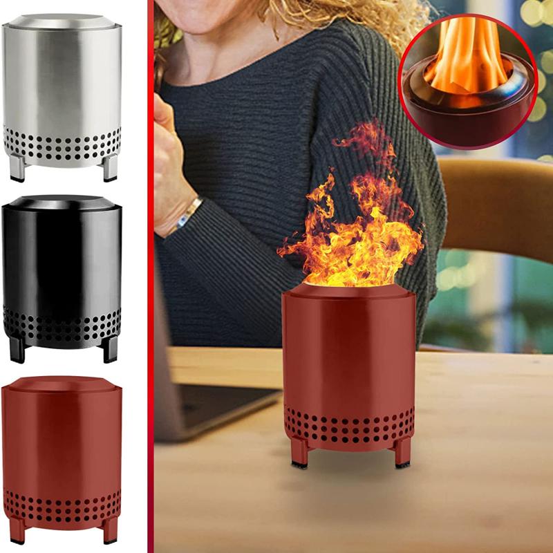 Portable Tabletop Fire Pit For Outdoor Wood Pellet Burning Spark Bowl With Stand Concrete Fire Pit Stainless Steel Mini Burners Angelwarriorfitness.com