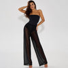 Fashion Wrap Breast Mesh Sheer Jumpsuit Trousers Angelwarriorfitness.com