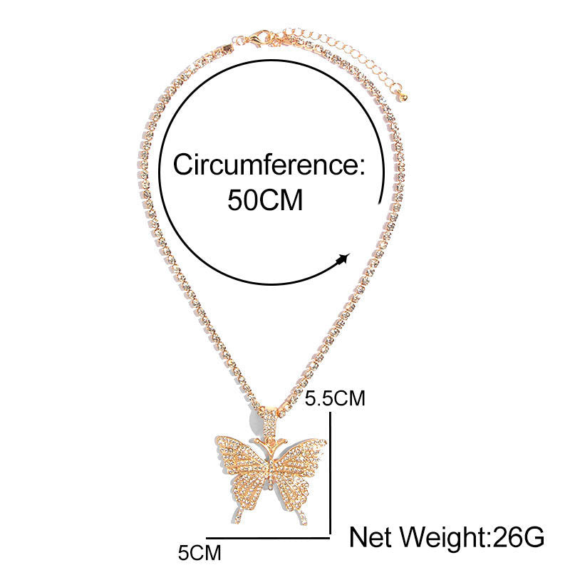 Rhinestone butterfly necklace Angelwarriorfitness.com