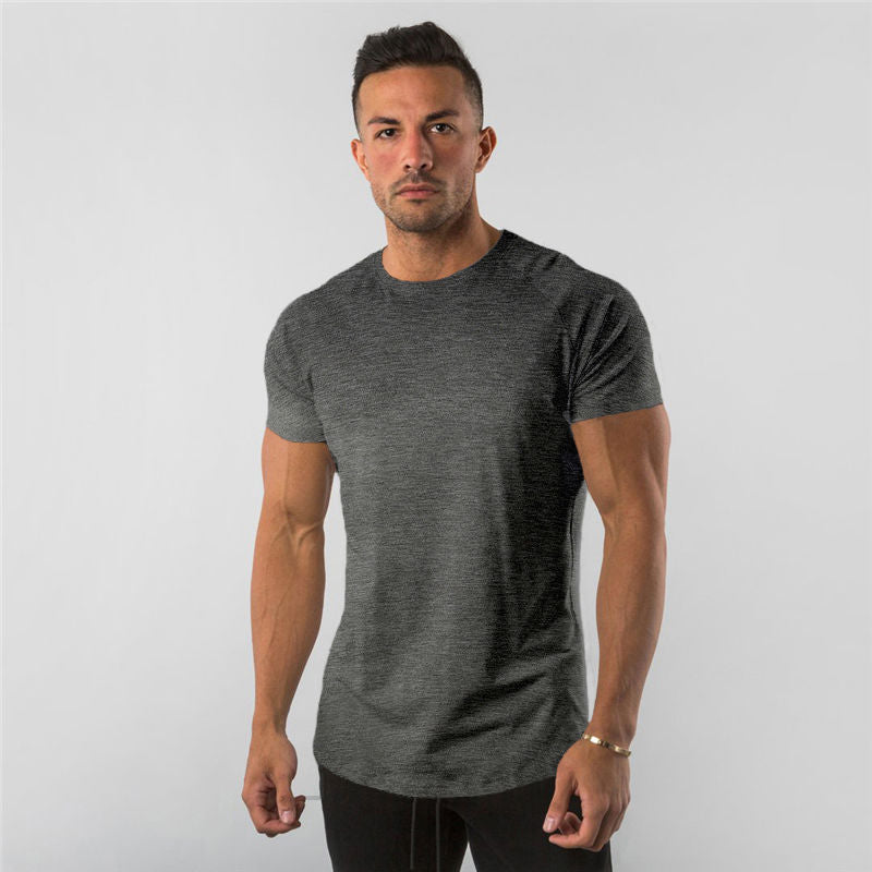 Muscular Male Brothers Workout Clothes Short-sleeved Stretch Slim Fit Angelwarriorfitness.com