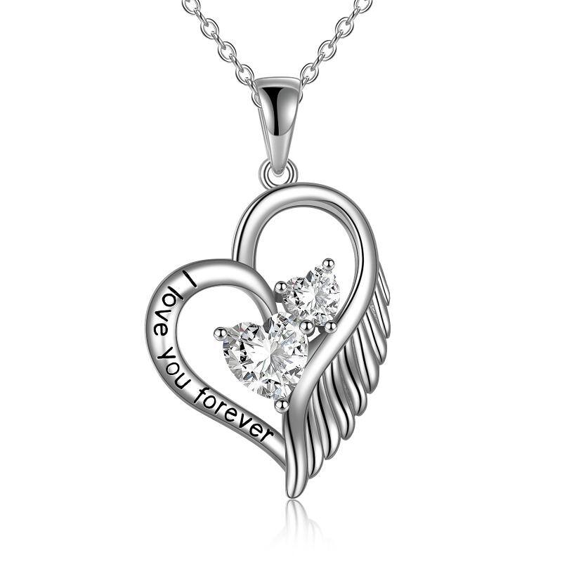 Angel Wings Necklace 925 Sterling Silver I Love You Forever Angelwarriorfitness.com