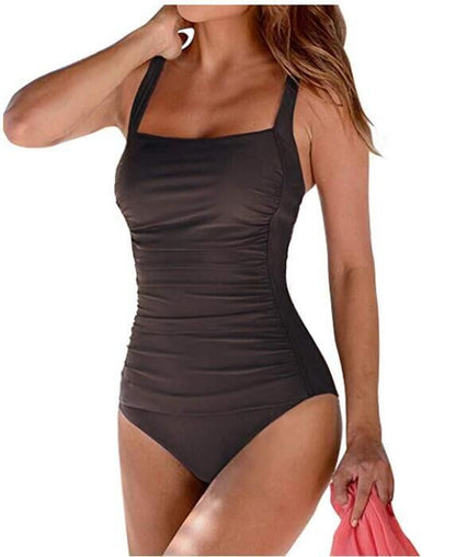 Women's swimwear with solid shoulder straps Angelwarriorfitness.com