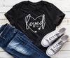 Women's fashion tops loved casual round neck letters Angelwarriorfitness.com