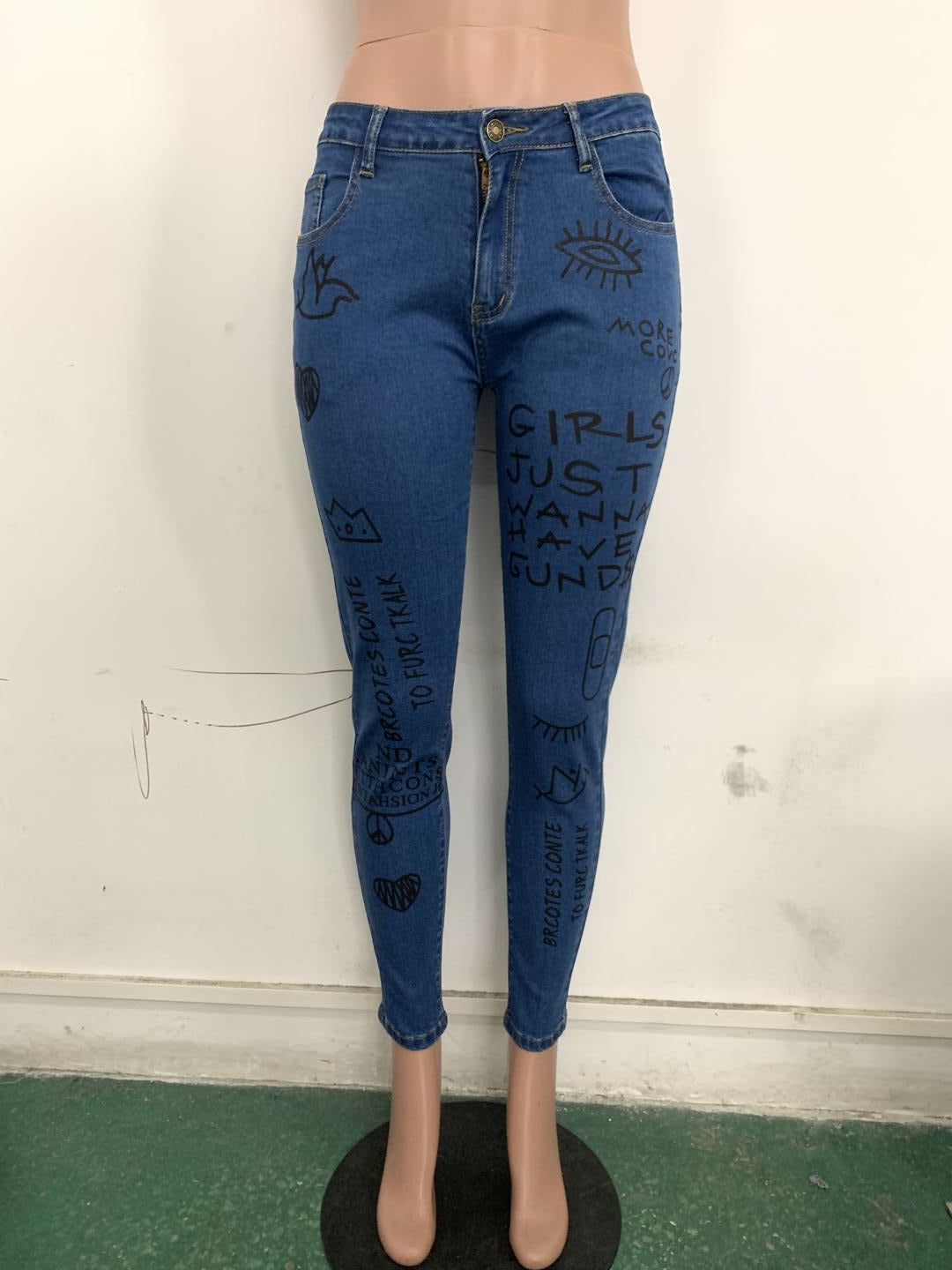 Hot sale printed jeans Angelwarriorfitness.com