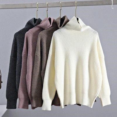 Cashmere Sweater Women Turtleneck Pullovers Top Solid Angelwarriorfitness.com
