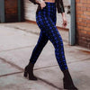 Plaid high waist leggings women casual pants Angelwarriorfitness.com