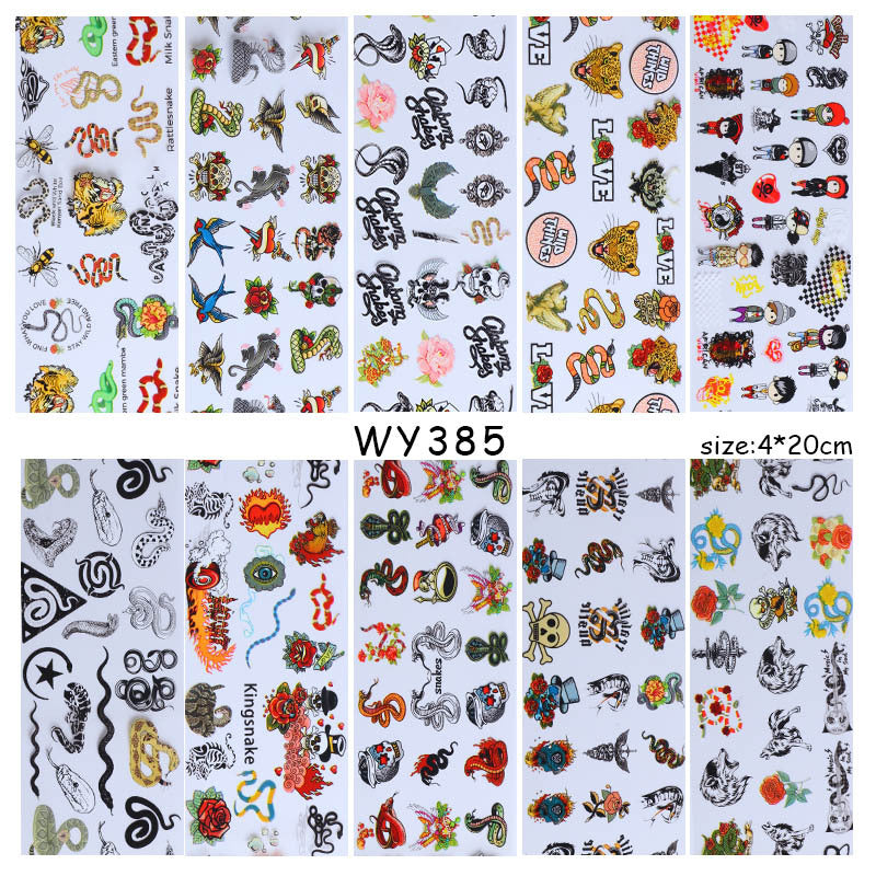 Leopard Snake Floral  Nail Art Sticker Angelwarriorfitness.com