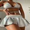 Women's Flash Cloth Bikini Split Swimsuit Three-piece Set Angelwarriorfitness.com