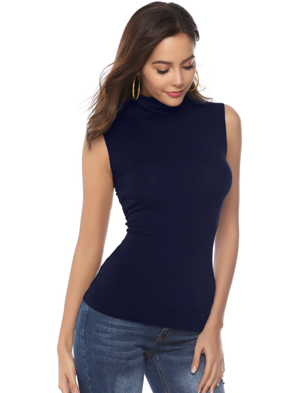 Fashion All-Match Casual Ladies High Neck Top Angelwarriorfitness.com