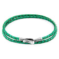 Fern Green Liverpool Silver & Leather Bracelet Angelwarriorfitness.com