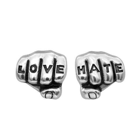 Love ‚Hate Tattooed Hands Earrings Angelwarriorfitness.com