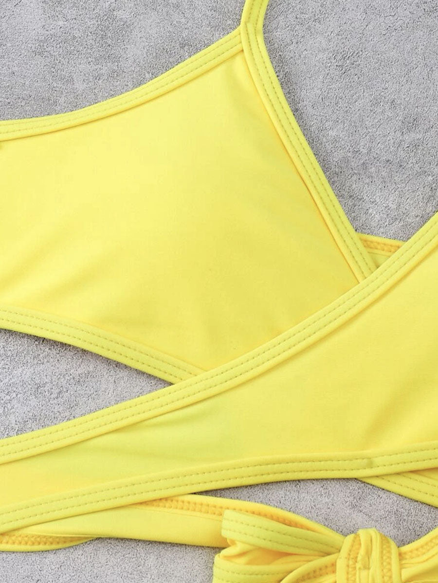 Criss Cross Wrap Bikini 3 pcs Swimwear Angelwarriorfitness.com