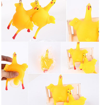 Funny Egg-laying chicken keychain Squishy Squeeze Angelwarriorfitness.com