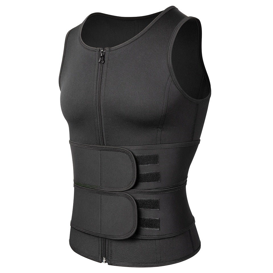 Men Waist Trainer Tank Tops Shapewear Slimming Body Shaper Compression Shirt Underwear for Weight Loss Workout Sauna Sweat Vest Angelwarriorfitness.com