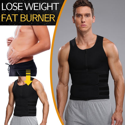 Men Waist Trainer Tank Tops Shapewear Slimming Body Shaper Compression Shirt Underwear for Weight Loss Workout Sauna Sweat Vest Angelwarriorfitness.com