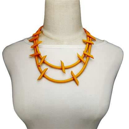 UKEBAY New Gothic Pendant Necklaces Women Punk Sweater Chains 3 Necklaces Strange Jewelry Handmade Rubber Jewelry Torques Rope Angelwarriorfitness.com