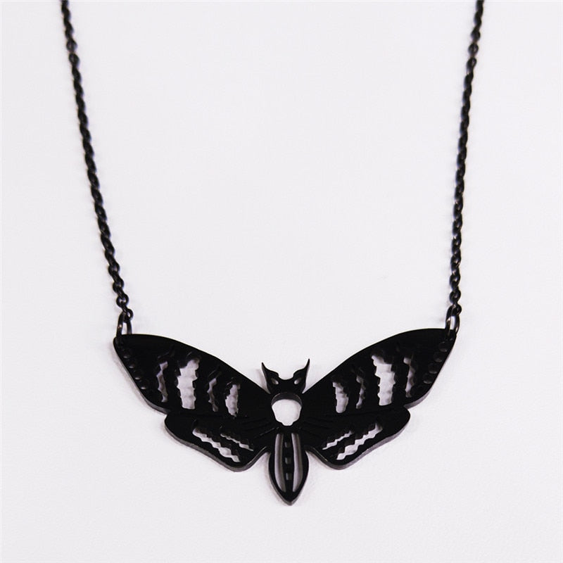 Dead Gothic Moth Stainless Steel Necklaces Pendant Angelwarriorfitness.com