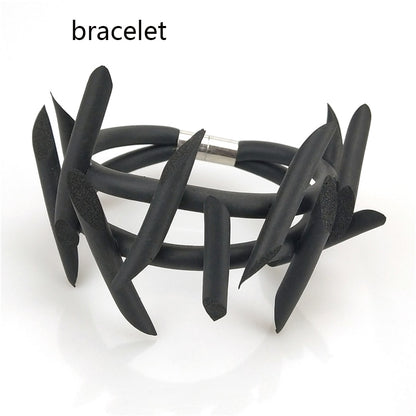 UKEBAY New Gothic Pendant Necklaces Women Punk Sweater Chains 3 Necklaces Strange Jewelry Handmade Rubber Jewelry Torques Rope Angelwarriorfitness.com