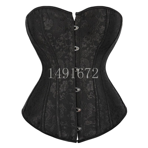 Corset Top for Women Lingerie Sexy Bustiers Overbust Gothic Clothes Halloween Vintage Plus Size Espartilho Mujer Black White Angelwarriorfitness.com
