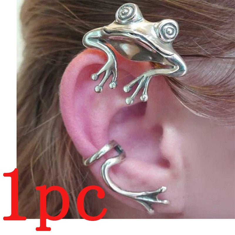 Retro Cute Frog Earring For Women Gold Silver Color Gothic Animal Pirecing Stud Earring Female Charm Jewelry Gift Angelwarriorfitness.com