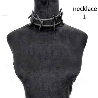UKEBAY New Gothic Pendant Necklaces Women Punk Sweater Chains 3 Necklaces Strange Jewelry Handmade Rubber Jewelry Torques Rope Angelwarriorfitness.com
