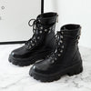 Women Gothic Ankle Boots Zip Punk Style Platform Shoes Goth Winter Lace-up Booties Chunky Heel Sexy Chain Angelwarriorfitness.com