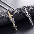 Flying Dragon With Sword Necklace Angelwarriorfitness.com