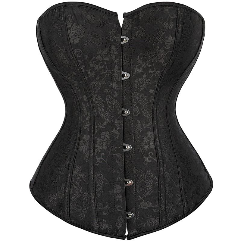 Corset Top for Women Lingerie Sexy Bustiers Overbust Gothic Clothes Halloween Vintage Plus Size Espartilho Mujer Black White Angelwarriorfitness.com