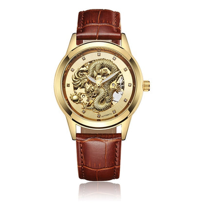 Luxury Dragon Skeleton Automatic Mechanical Watches For Men Wrist Watch Stainless Steel Strap Gold Clock Waterproof Mens relogio Angelwarriorfitness.com