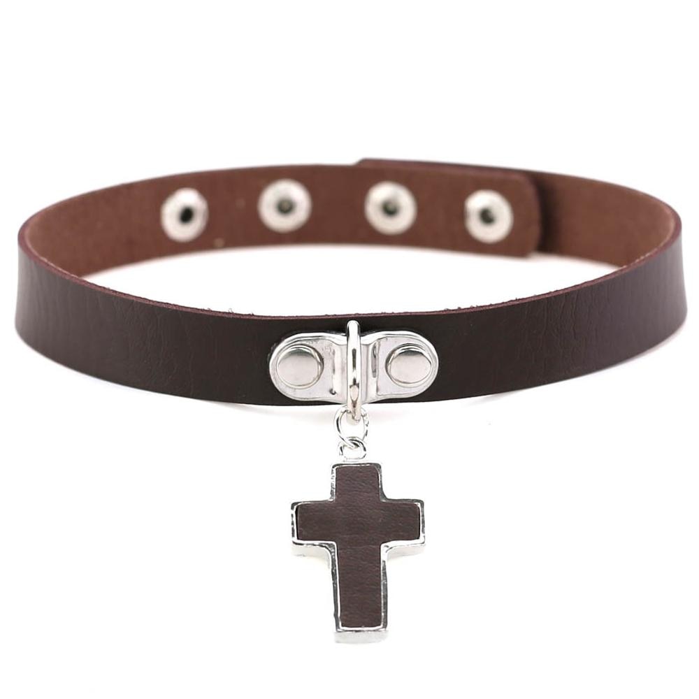 Black Cross Gothic choker necklace Angelwarriorfitness.com