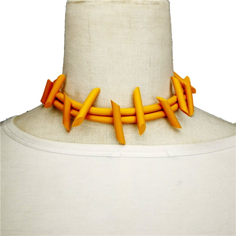 UKEBAY New Gothic Pendant Necklaces Women Punk Sweater Chains 3 Necklaces Strange Jewelry Handmade Rubber Jewelry Torques Rope Angelwarriorfitness.com