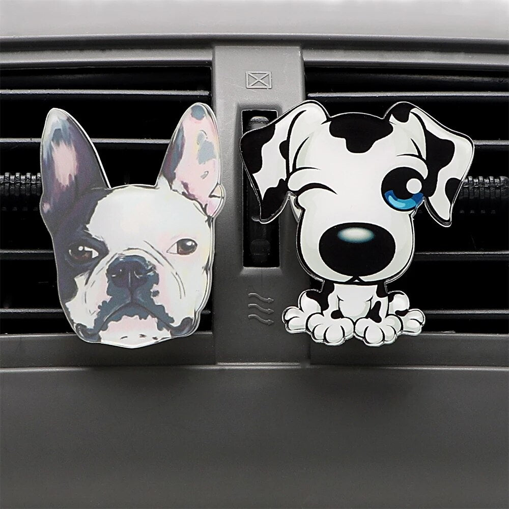 Car Outlet Perfume Cute Puppy Dog Automobiles Air Freshener Car Ornament Solid Fragrance Air Conditioner Outlet Clip Auto Decor Angelwarriorfitness.com