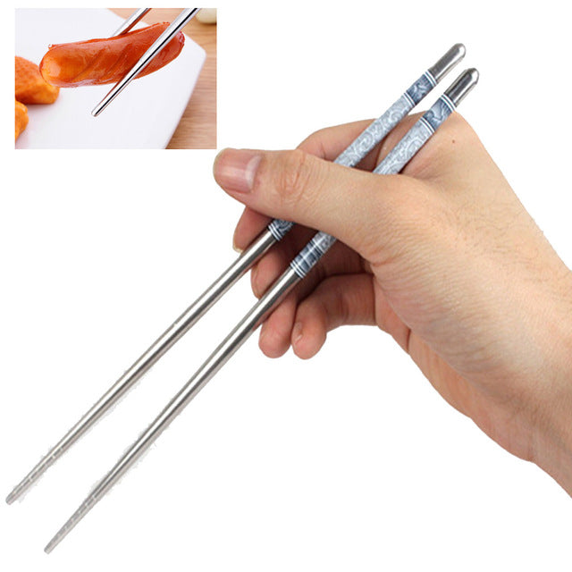 Solid Titanium Stainless Steel Sushi chopsticks - Angelwarriorfitness.com