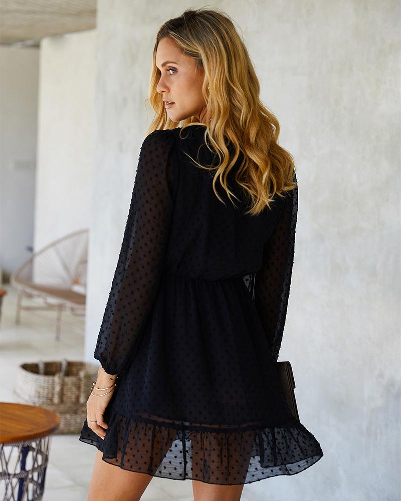 Clip Dot Summer Ruffle Dress Angelwarriorfitness.com