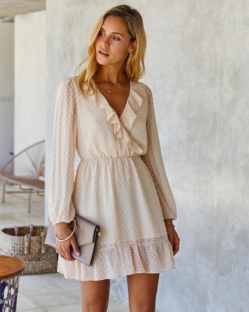 Clip Dot Summer Ruffle Dress Angelwarriorfitness.com