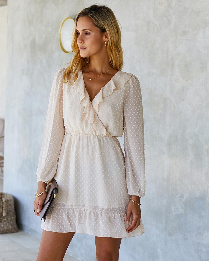 Clip Dot Summer Ruffle Dress Angelwarriorfitness.com