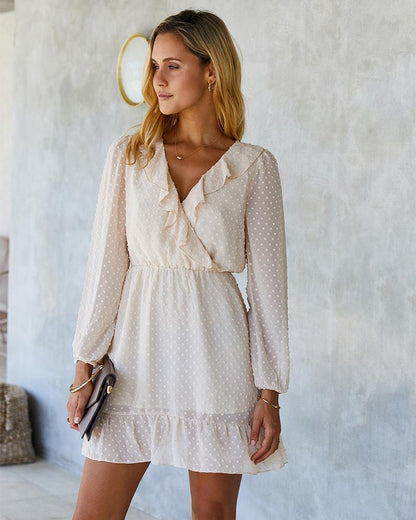 Clip Dot Summer Ruffle Dress Angelwarriorfitness.com