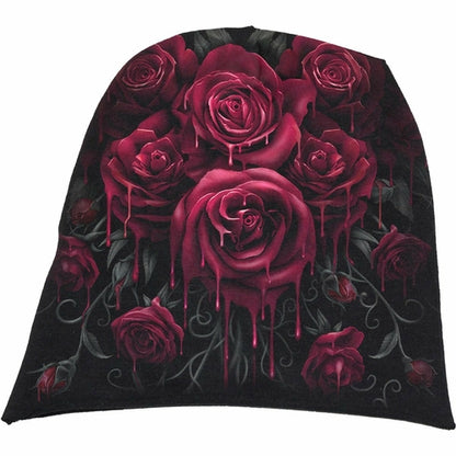 BLOOD ROSE - Light Cotton Beanies Black Angelwarriorfitness.com