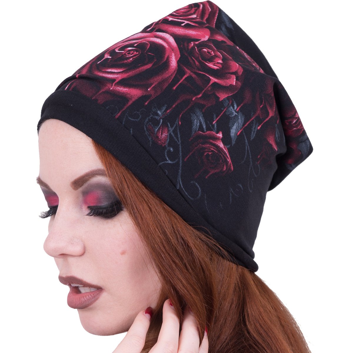 BLOOD ROSE - Light Cotton Beanies Black Angelwarriorfitness.com